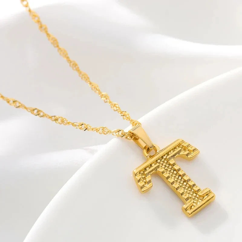 Collier pour homme ou femme avec pendentif initiale - lettre