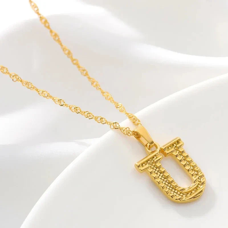 Collier pour homme ou femme avec pendentif initiale - lettre