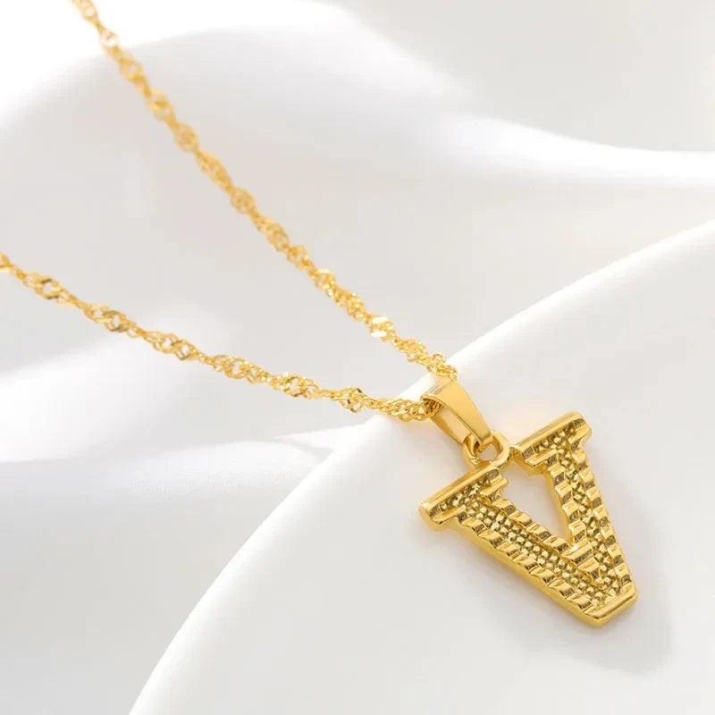 Collier pour homme ou femme avec pendentif initiale - lettre