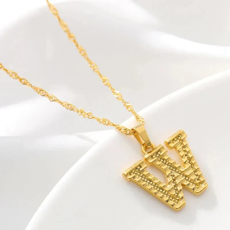 Collier pour homme ou femme avec pendentif initiale - lettre