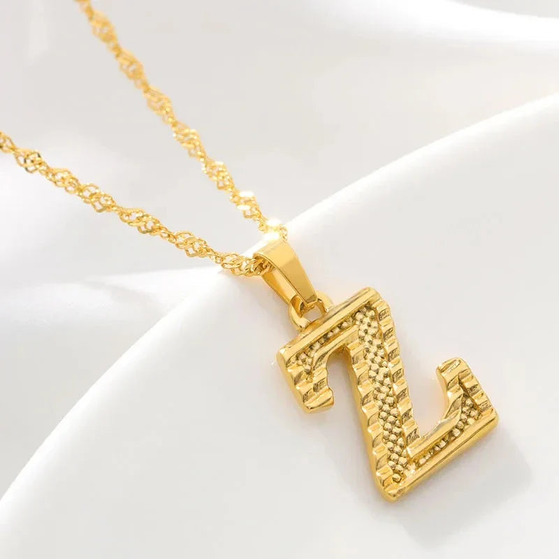 Collier pour homme ou femme avec pendentif initiale - lettre