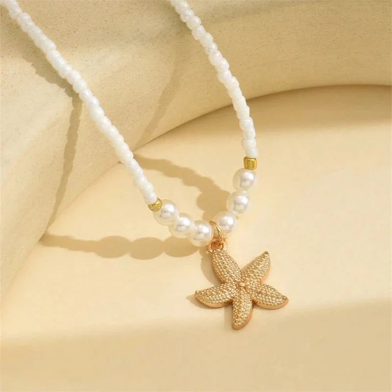 Collar Gargantilla con Colgante de Concha Estrella de Mar