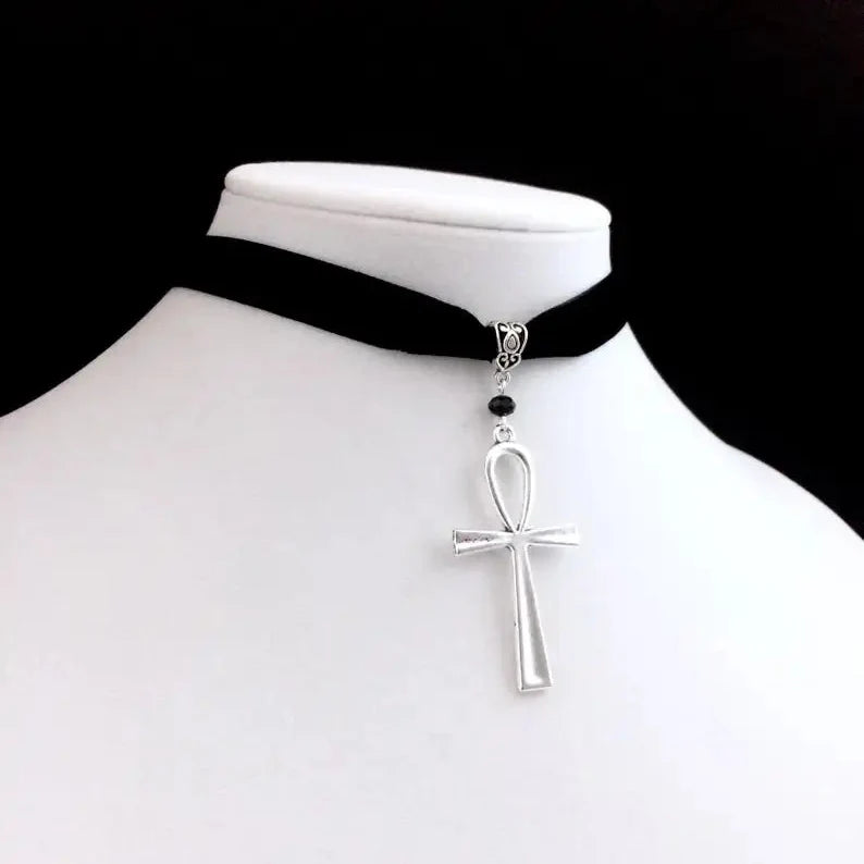 Collar Gargantilla con Colgante Cruz Ankh