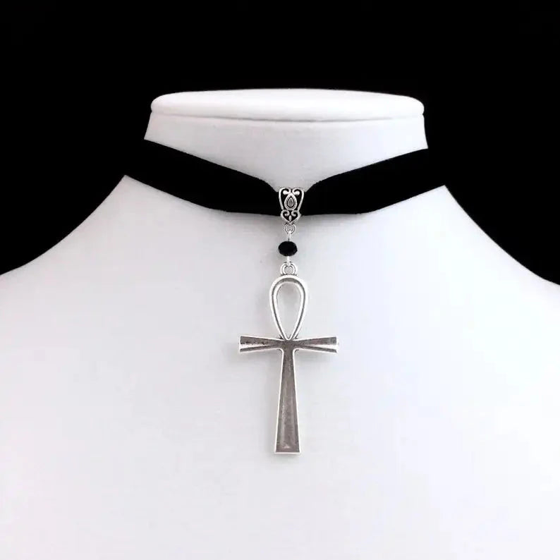 Collar Gargantilla con Colgante Cruz Ankh
