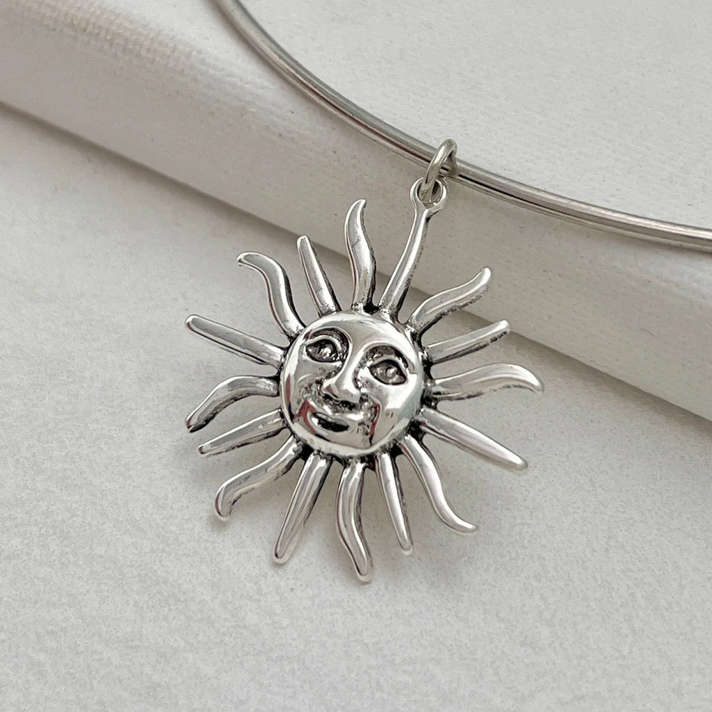 Collar Gargantilla con Colgante Sol plata