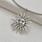 Collar Gargantilla con Colgante Sol plata
