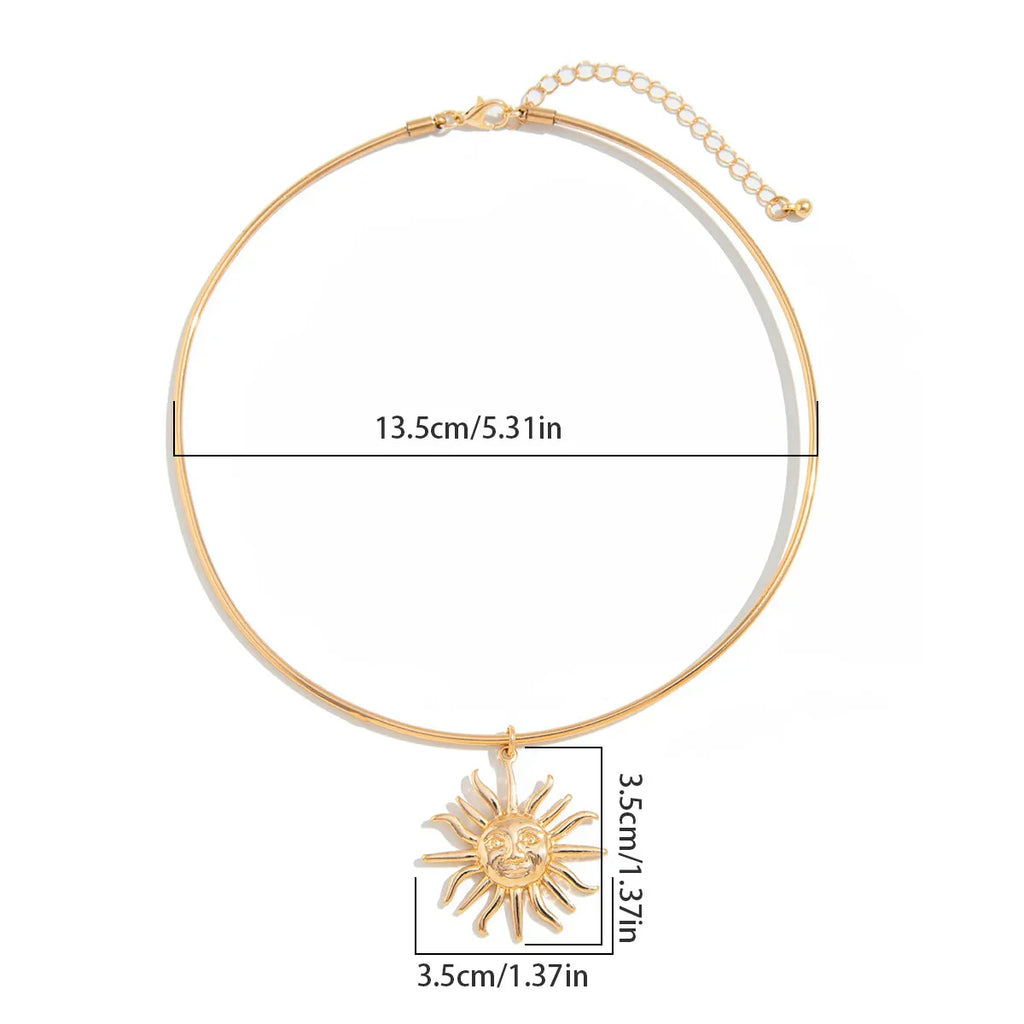 Collar Gargantilla con Colgante Sol