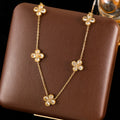 Collar Gargantilla con Colgantes de Trébol de 4 Hojas