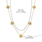Collar Gargantilla con Colgantes de Trébol de 4 Hojas