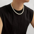 Collar Gargantilla para Hombre con Perlas