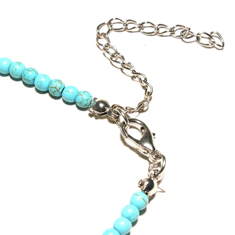 Collar Gargantilla Colgante Cruz Piedra Natural Mujer