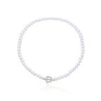 Collar Gargantilla Colgante Flor blanca y plata