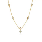 Collar Gargantilla Colgante Flor de Circonio oro