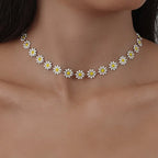 Collar Gargantilla con Colgante de Flores de Margarita