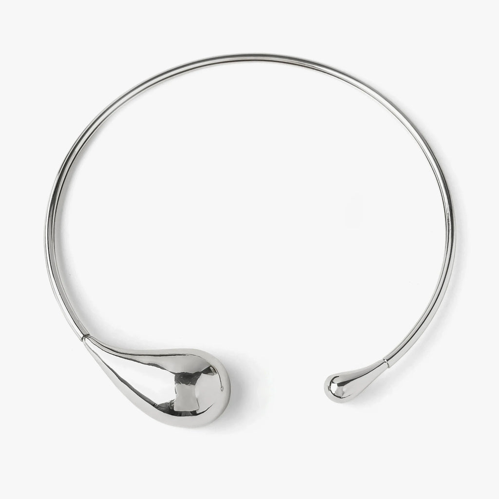 Collar Gargantilla Colgante Gota de Agua plata