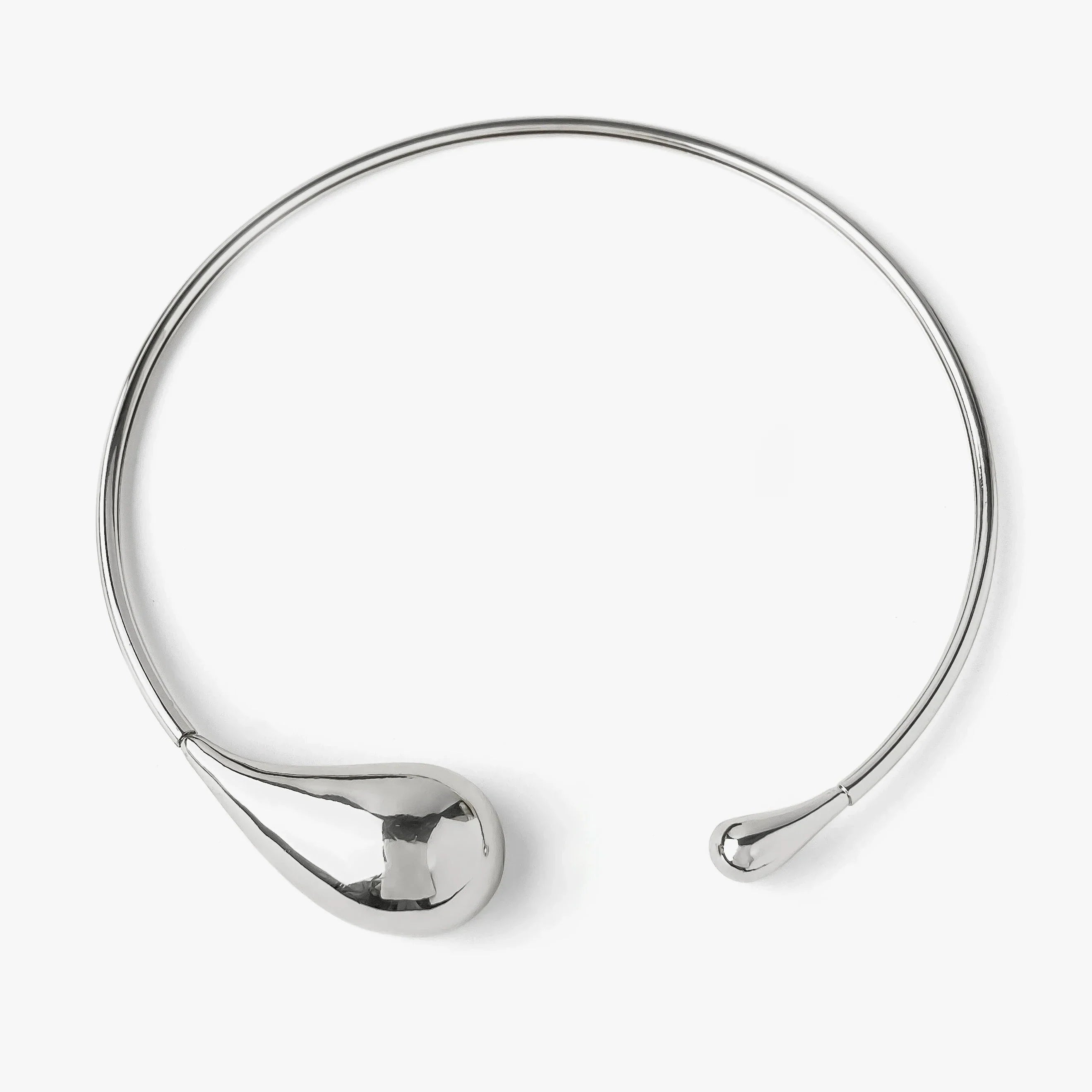 Collar Gargantilla Colgante Gota de Agua plata