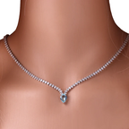 Collar Gargantilla Colgante Gota de Agua y Circonio