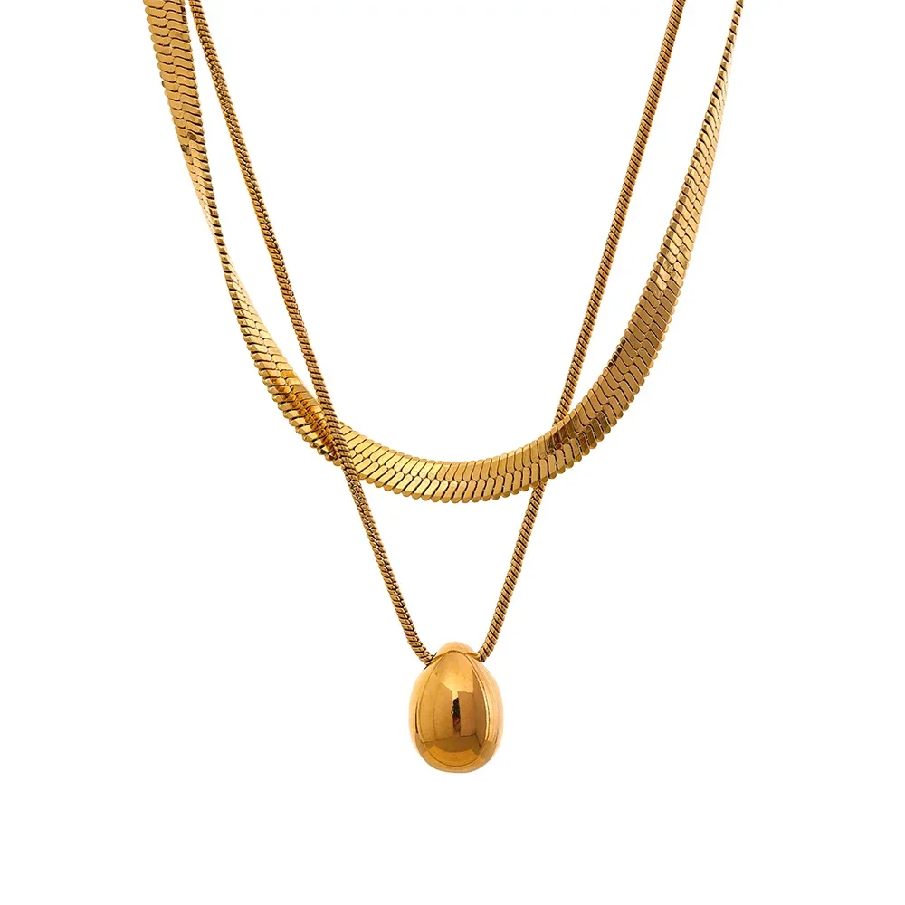 Collar Gargantilla Colgante Gran Gota de Agua oro