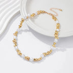 Collar Gargantilla con Colgantes de Perlas para Mujer oro