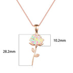 Collar Rosa Flor en Ópalo