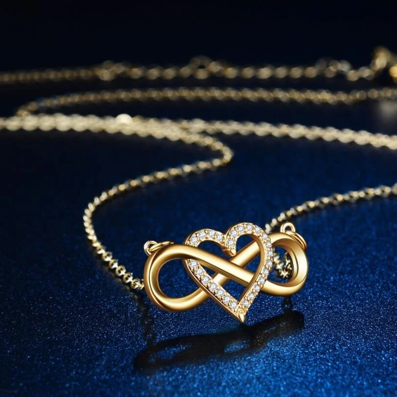 Collar con Colgante de Símbolo Infinito Mujer Corazón