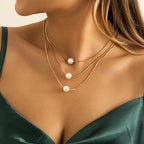 Collar Triple Vuelta Plata & Oro Mujer
