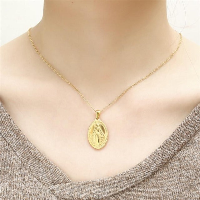 Collar Virgen María oro