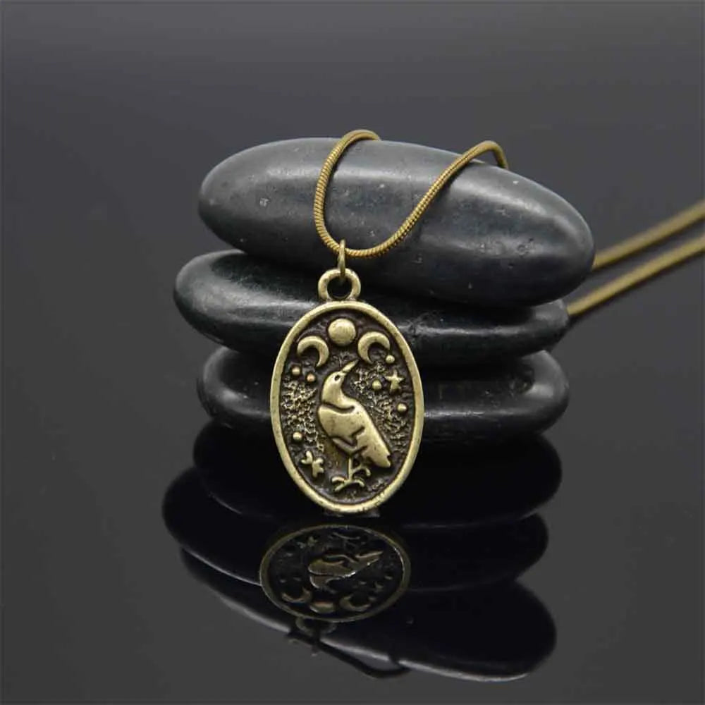 Collar Vikingo con Colgante Cuervo de Odín tipo 4