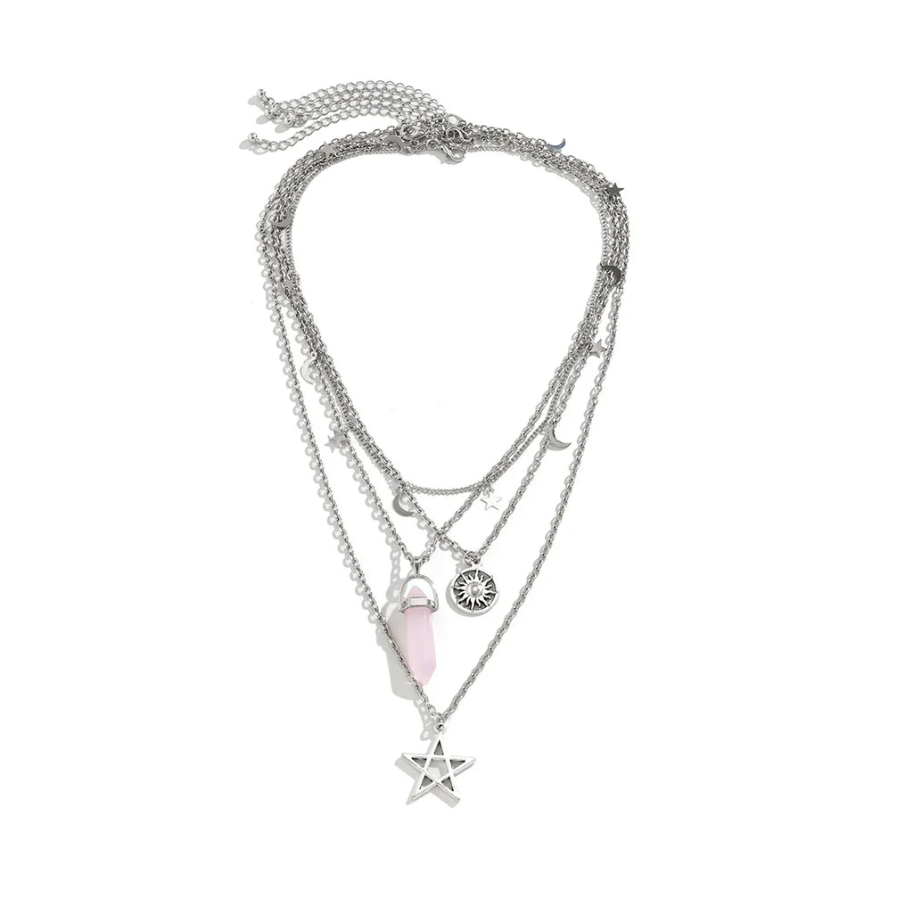 Collares Colgantes Cuatro Filas Estrella de David