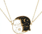 Collares para Parejas Colgante Gatos Lindos oro