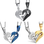 Collares para Parejas Mejores Amigos Colgante Corazón plata y oro