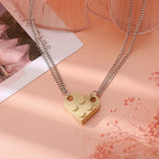 Collares para Parejas de Amigos Colgante Corazón Fashion beige