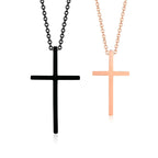 Collares para Parejas Colgante Cruz Negro y Oro Rosa
