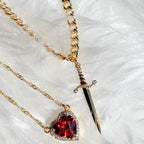 Collares con Colgante Espada y Corazón para Parejas