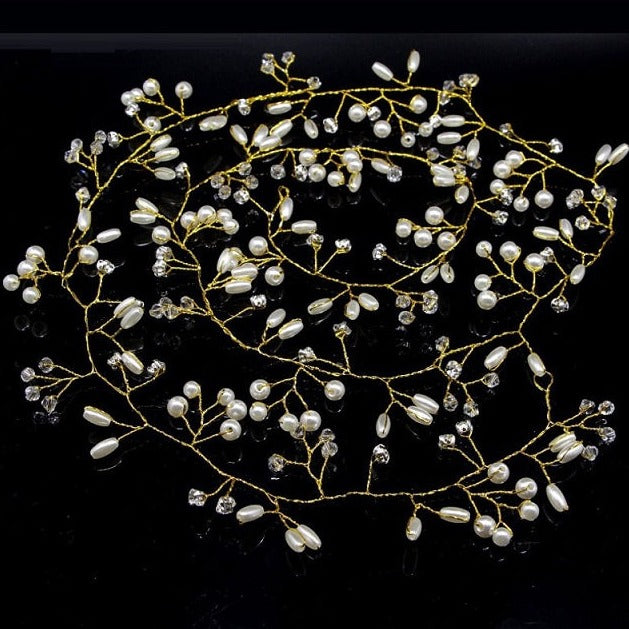 Decoración para el cabello de boda para mujer oro