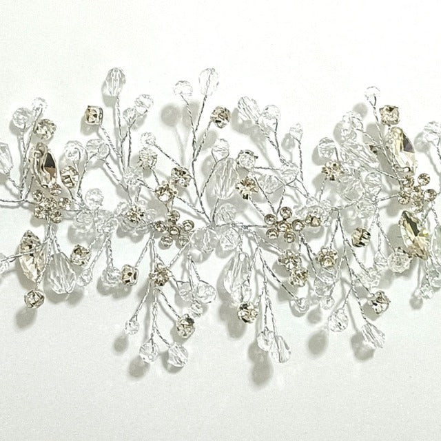Diadema de Boda con Diamantes y Flores