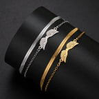 Double bracelet ailes d'ange