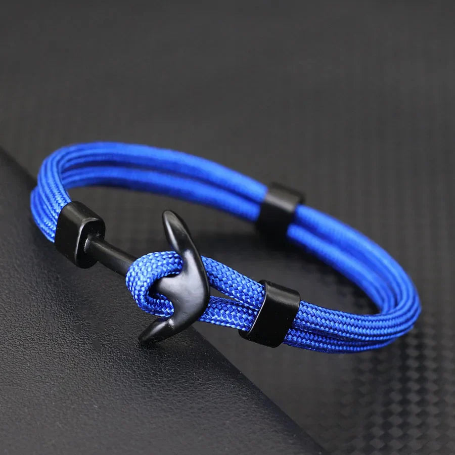 Double bracelet ancre noire