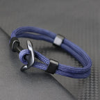 Double bracelet ancre noire