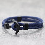 Double bracelet ancre noire