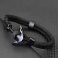 Double bracelet ancre noire