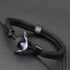 Double bracelet ancre noire