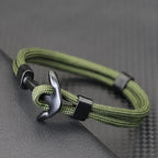 Double bracelet ancre noire