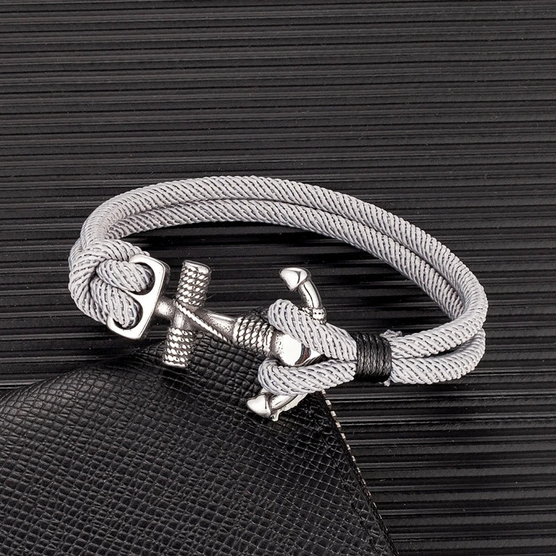 Double bracelet ancre pour homme