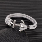 Double bracelet ancre pour homme