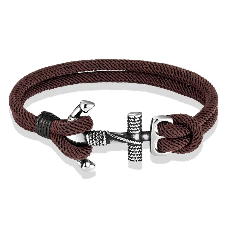 Double bracelet ancre pour homme