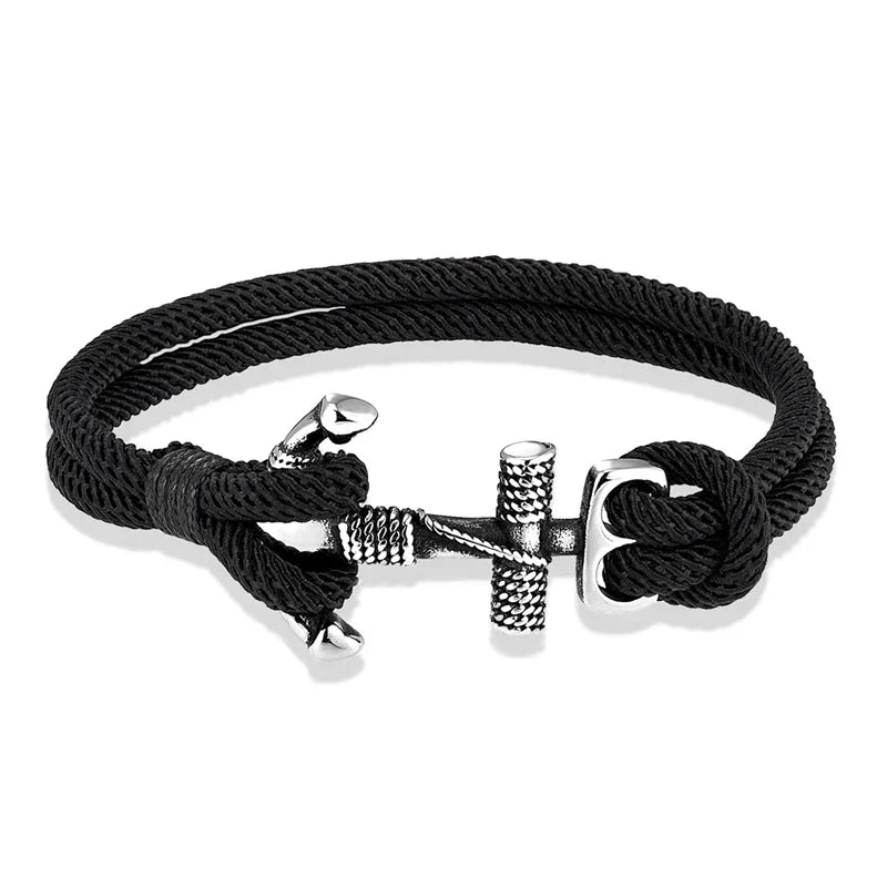 Double bracelet ancre pour homme