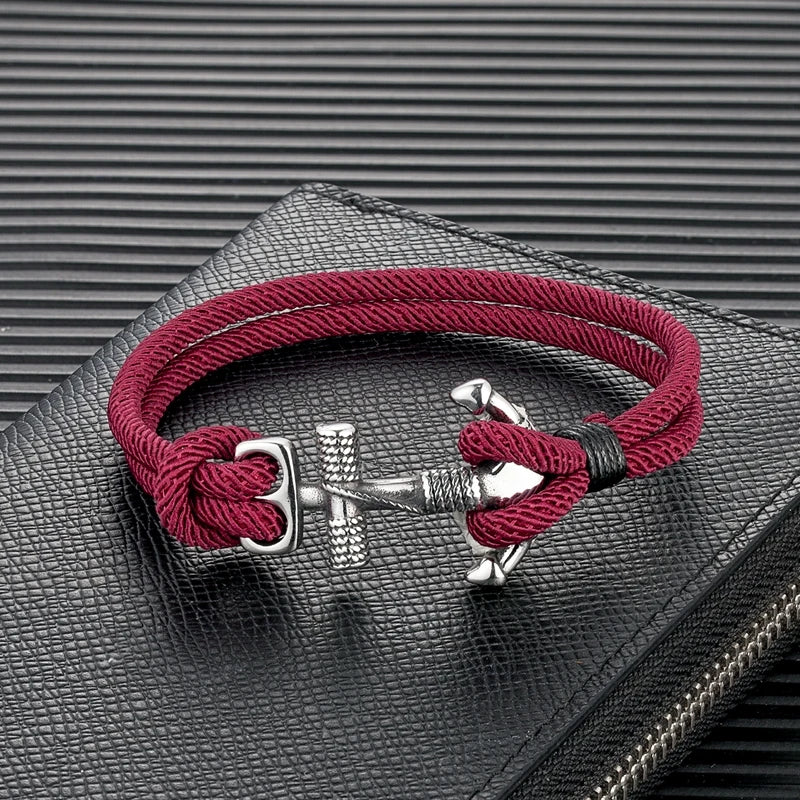 Double bracelet ancre pour homme