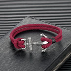 Double bracelet ancre pour homme
