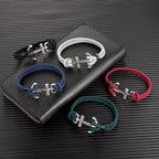 Double bracelet ancre pour homme